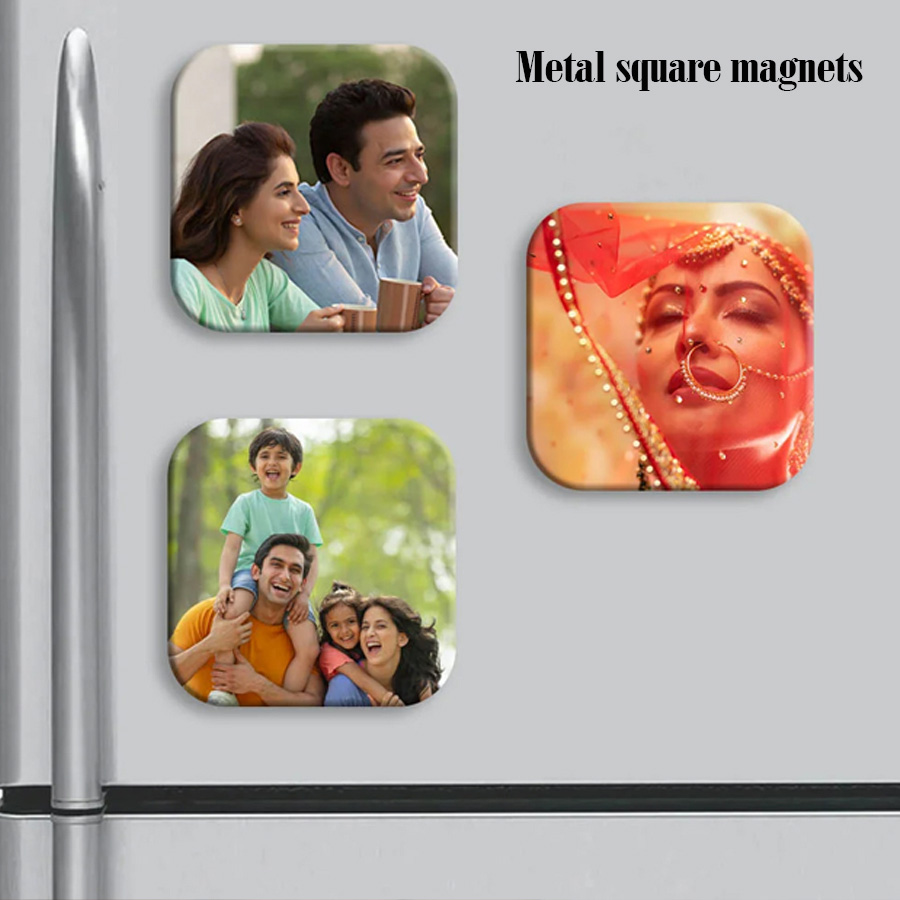 Metal Square Photo Magnets