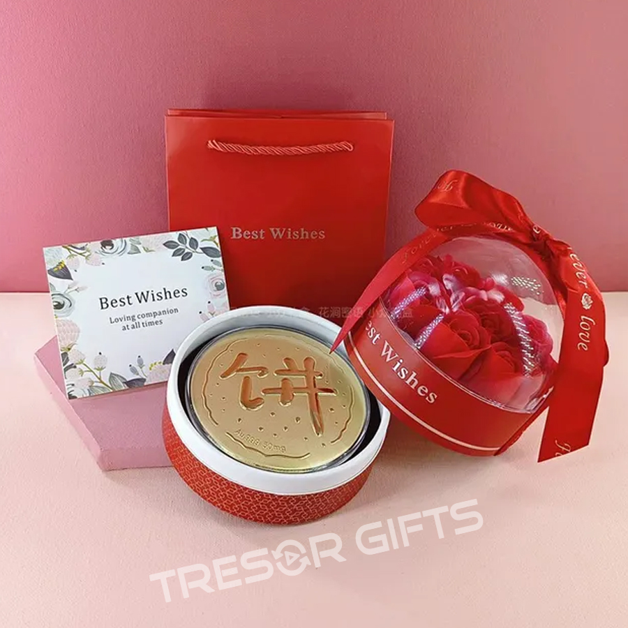 Red Roses Gift Box with Bangle and Locket Holder
