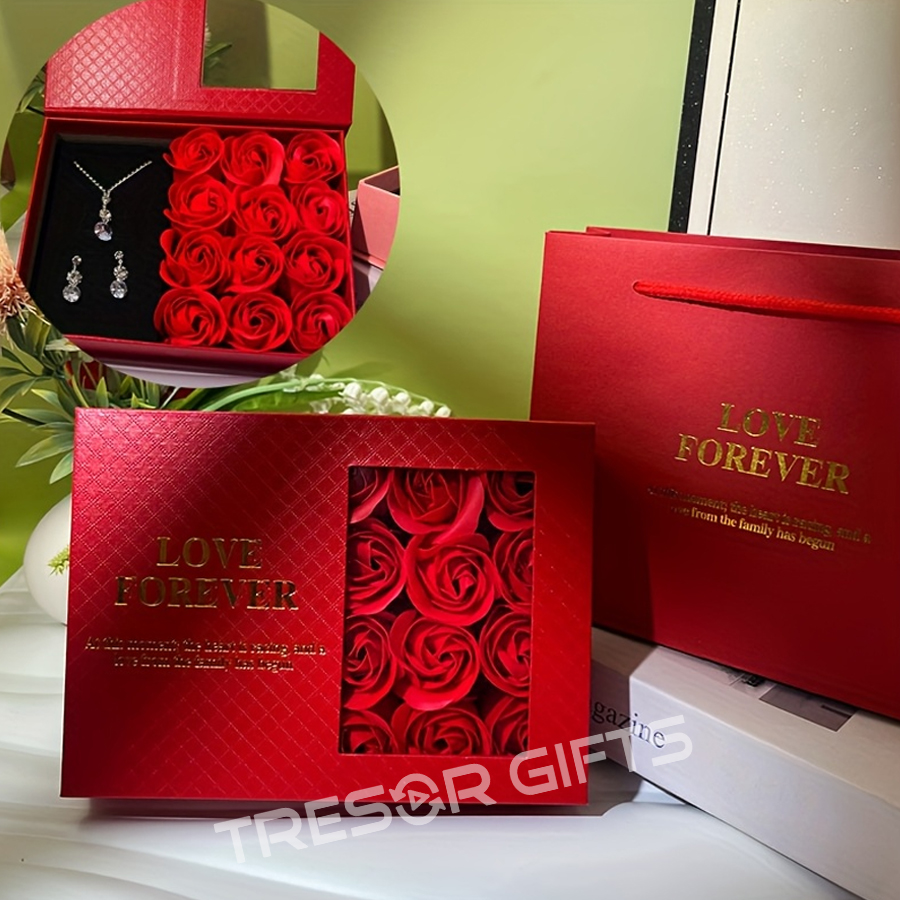 Red Roses Gift Box with Carry Bag