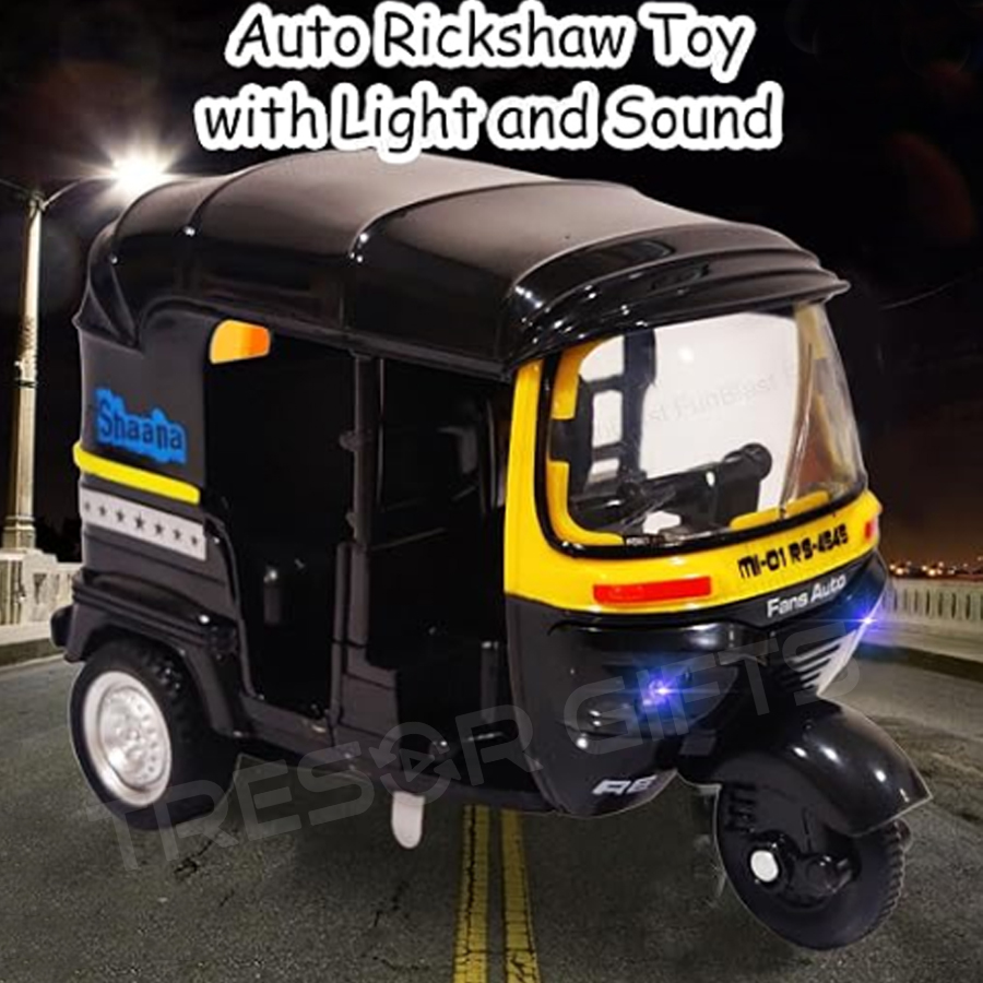 FunBlast Die-Cast Metal Auto Rickshaw Toy Model