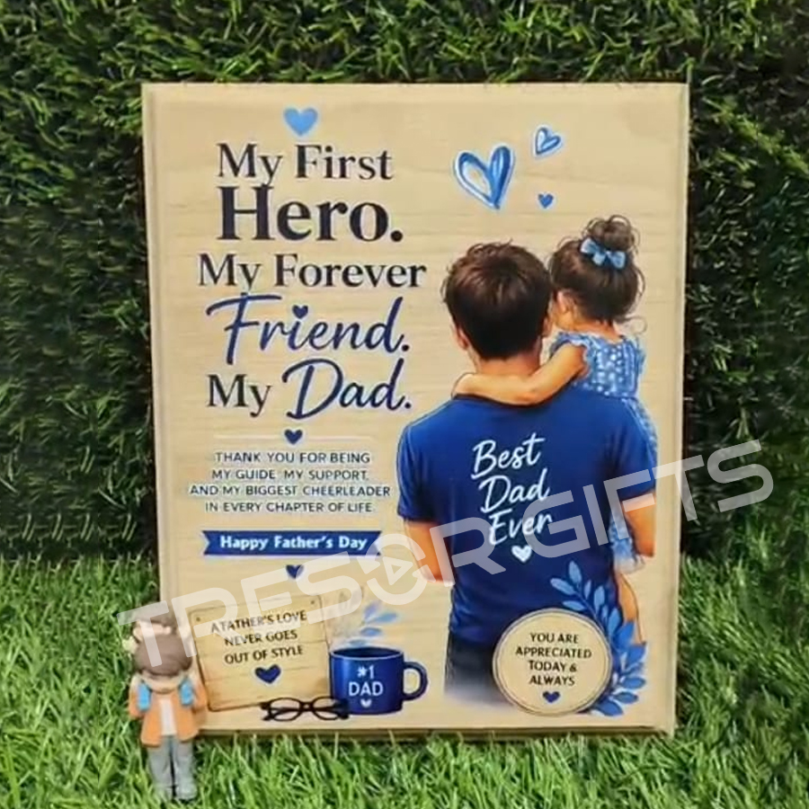 My Hero Wooden Engraving